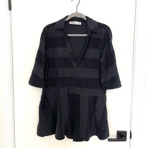 FP Beach Free People Terry Cloth Striped Black Romper